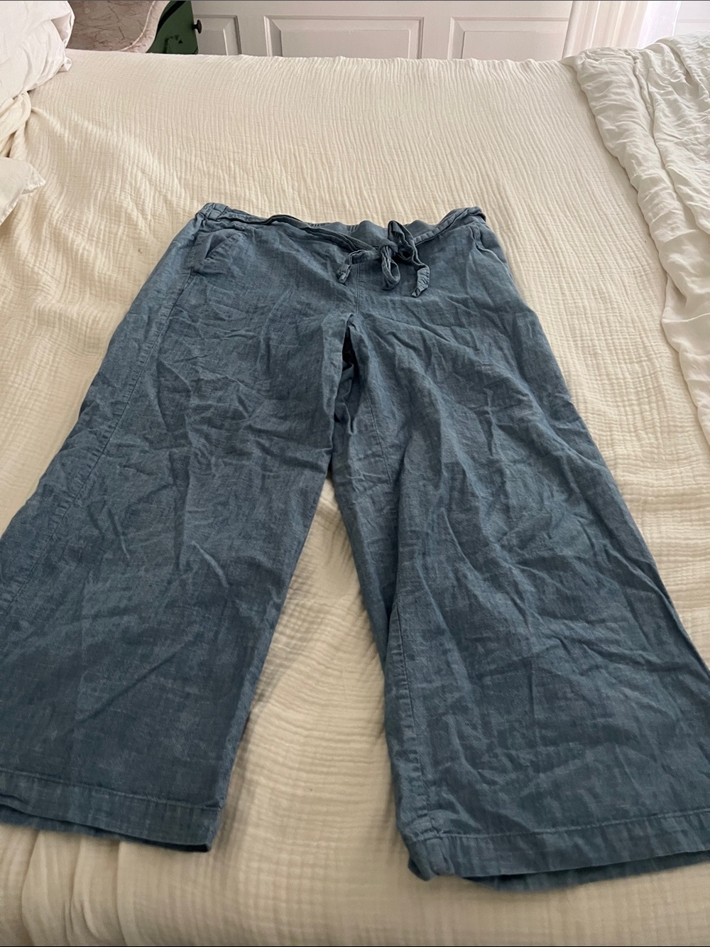 J. Crew Chambray Chambray Pants with Tie